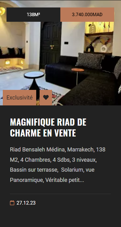 Quartier Marrakech - Magnifique-Riad-de-Charme-en-vente-Real-Dream-House
